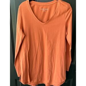 NWT Soft Surroundings Sz S Isabel Pima Tunic Tee in Burnt Sienna Minimalist